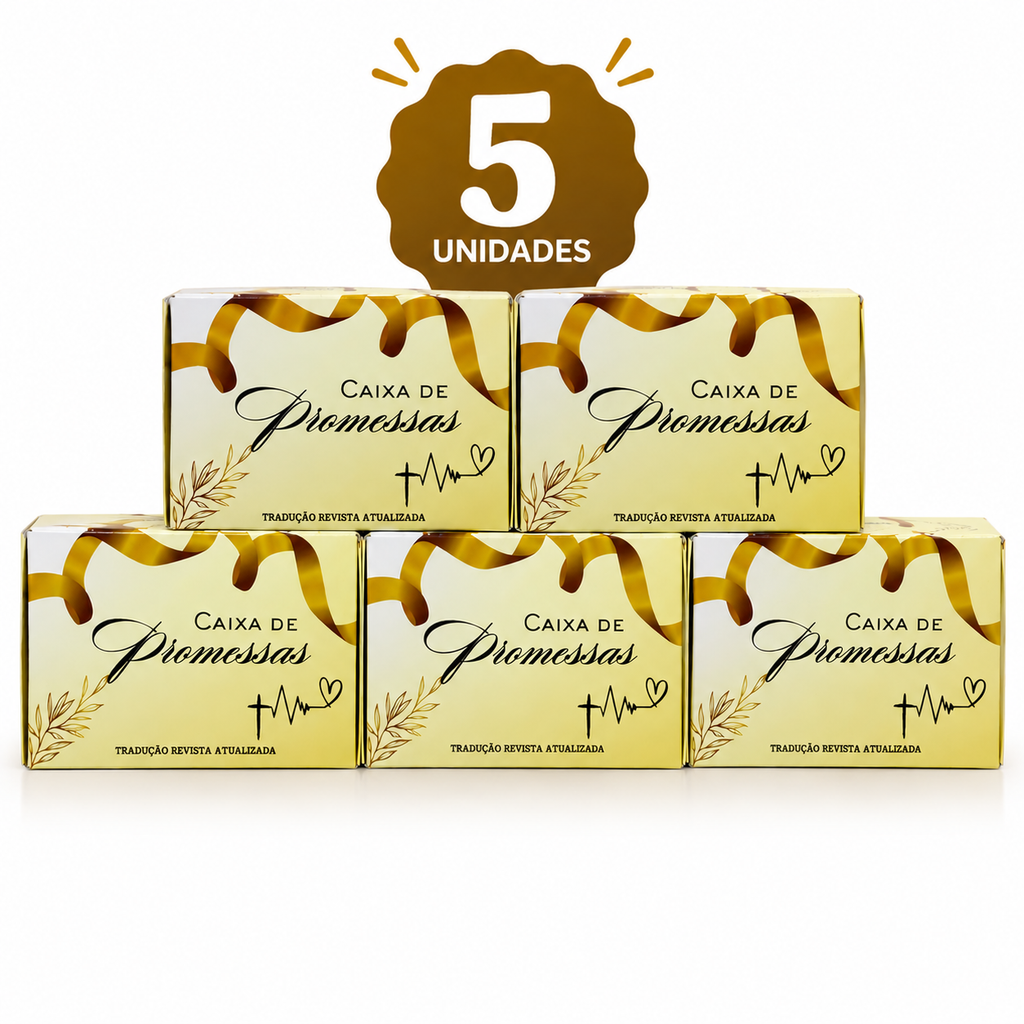Kit com 5 Uni. de Caixinhas de Promessas Amarelo com Mini Versículos Diários Para Lembranças Linguagem & e Presentes ARC