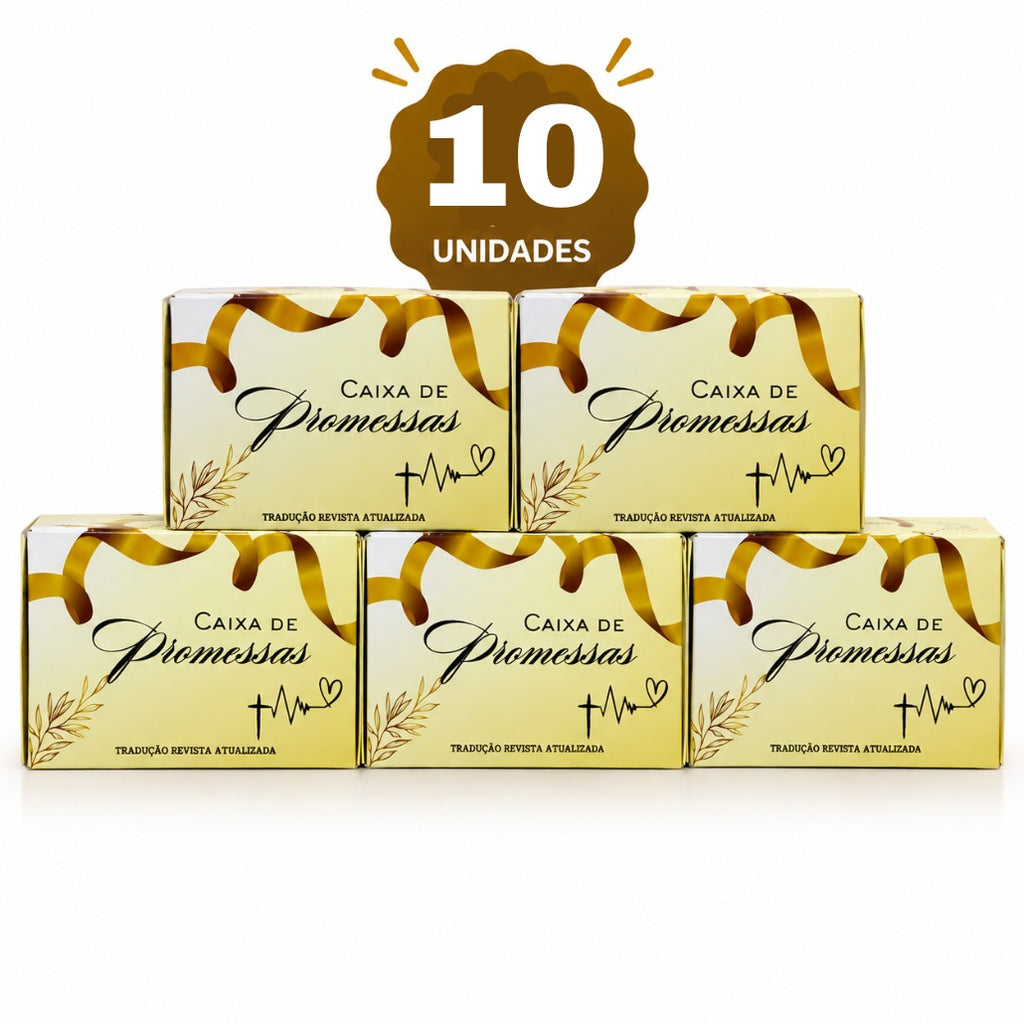 Kit com 10 Uni. de Caixinhas de Promessas Amarelo com Mini Versículos Diários Para Lembranças Linguagem & e Presentes ARC