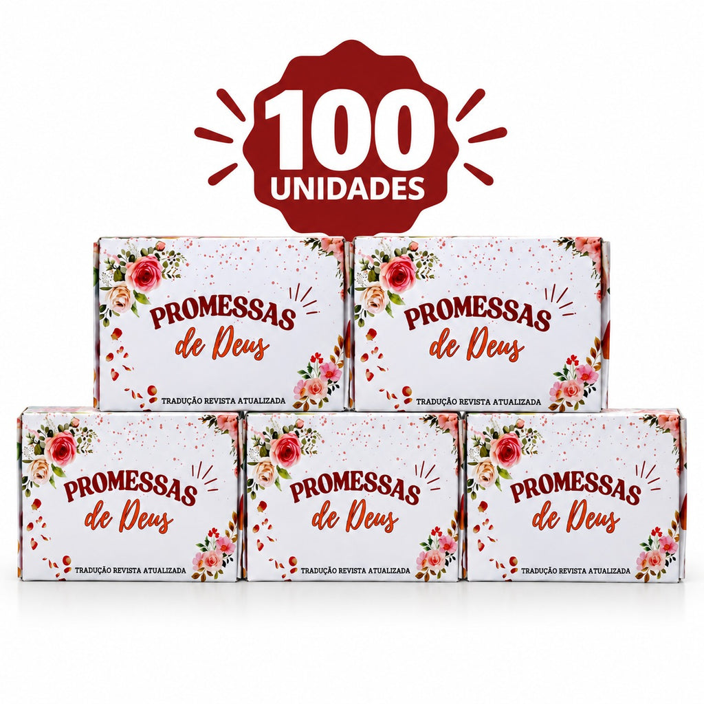 Kit com 100 Uni. de Caixinhas de Promessas Jardim com Mini Versículos Diários Para Lembranças Linguagem & e Presentes ARC