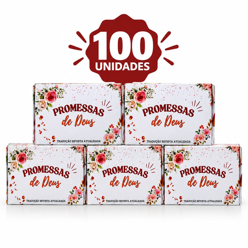 Kit com 100 Uni. de Caixinhas de Promessas Jardim com Mini Versículos Diários Para Lembranças Linguagem & e Presentes ARC