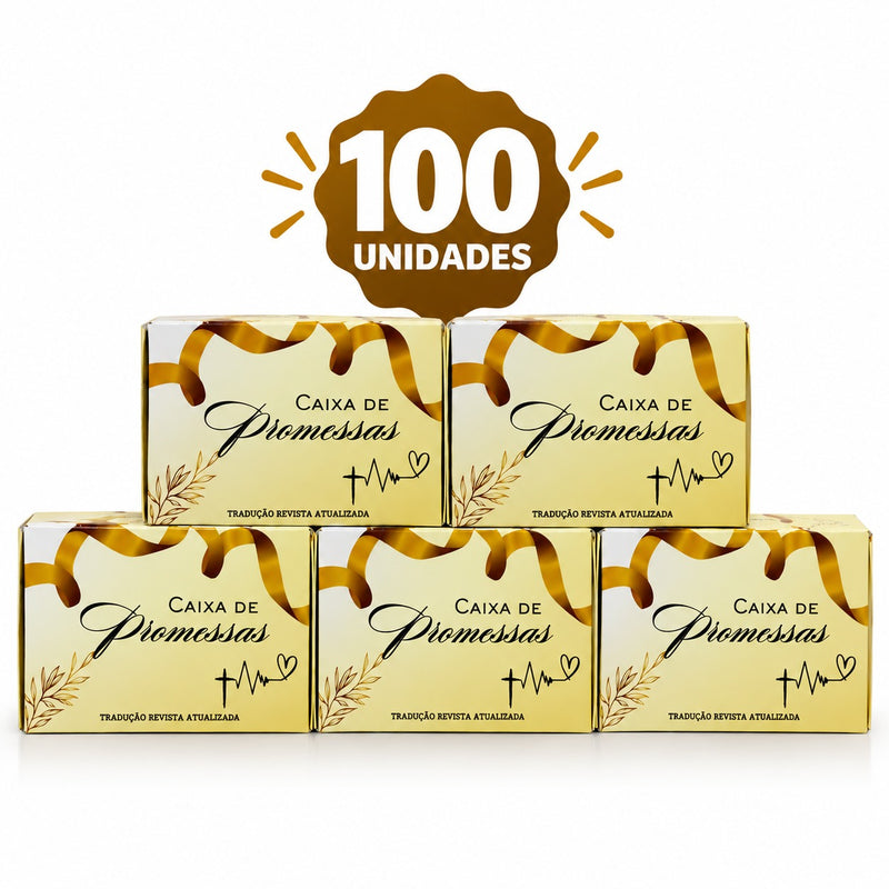 Kit com 100 Uni. de Caixinhas de Promessas Amarelo com Mini Versículos Diários Para Lembranças Linguagem & e Presentes ARC