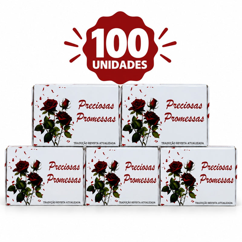 Kit com 100 Uni. de Caixinhas de Promessas Rosa com Mini Versículos Diários Para Lembranças Linguagem & e Presentes ARC