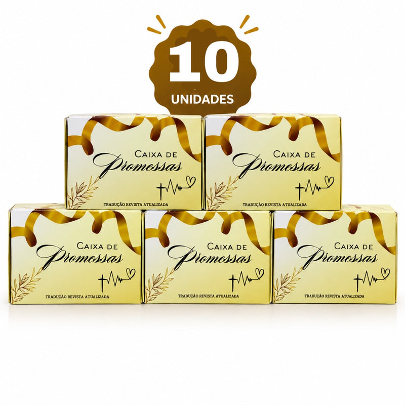 Kit com 10 Uni. de Caixinhas de Promessas Amarelo com Mini Versículos Diários Para Lembranças Linguagem & e Presentes ARC