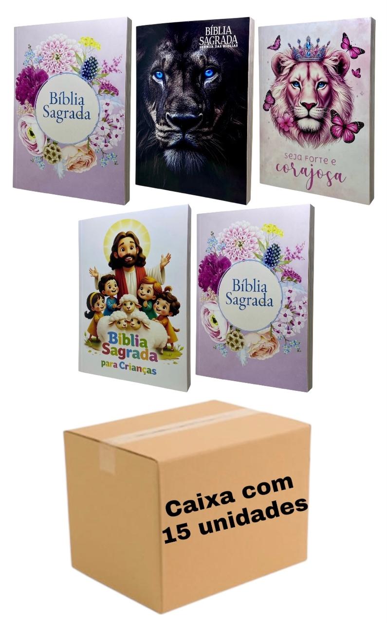 Kit 15 Bíblias Sagradas Capa Flexível NVA Atualizada Letra Comum Variadas