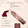 Marca Página Deus Acrílico Rose Espelhado Luxo Para Bíblia e Livros