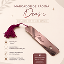 Marcador de Página Deus Acrílico Rose Espelhado Luxo Para Bíblia e Livros
