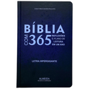 Bíblia 365 Dias Azul Letra Hipergigante Capa Dura Com Harpa e Índice Masculina Arc