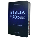 Bíblia 365 Dias Azul Letra Hipergigante Capa Dura Com Harpa e Índice Masculina Arc