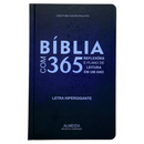 Bíblia 365 Dias Azul Letra Hipergigante Capa Dura Com Harpa Masculina Arc