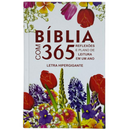Bíblia 365 Dias Flores Letra Hipergigante Capa Dura Com Harpa e Índice Feminina Arc