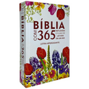 Bíblia 365 Dias Flores Letra Hipergigante Capa Dura Com Harpa e Índice Feminina Arc