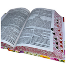 Bíblia 365 Dias Flores Letra Hipergigante Capa Dura Com Harpa e Índice Feminina Arc