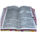 Bíblia 365 Dias Flores Letra Hipergigante Capa Dura Com Harpa e Índice Feminina Arc