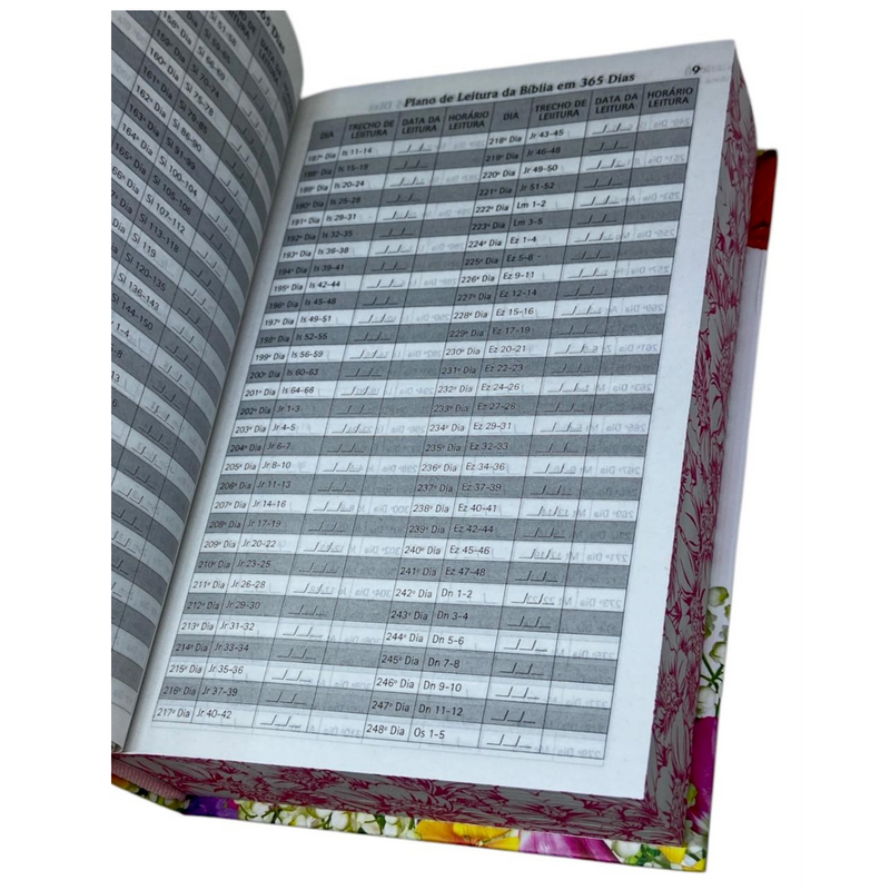 Bíblia 365 Dias Floral Letra Hipergigante Capa Dura Com Harpa Feminina Arc