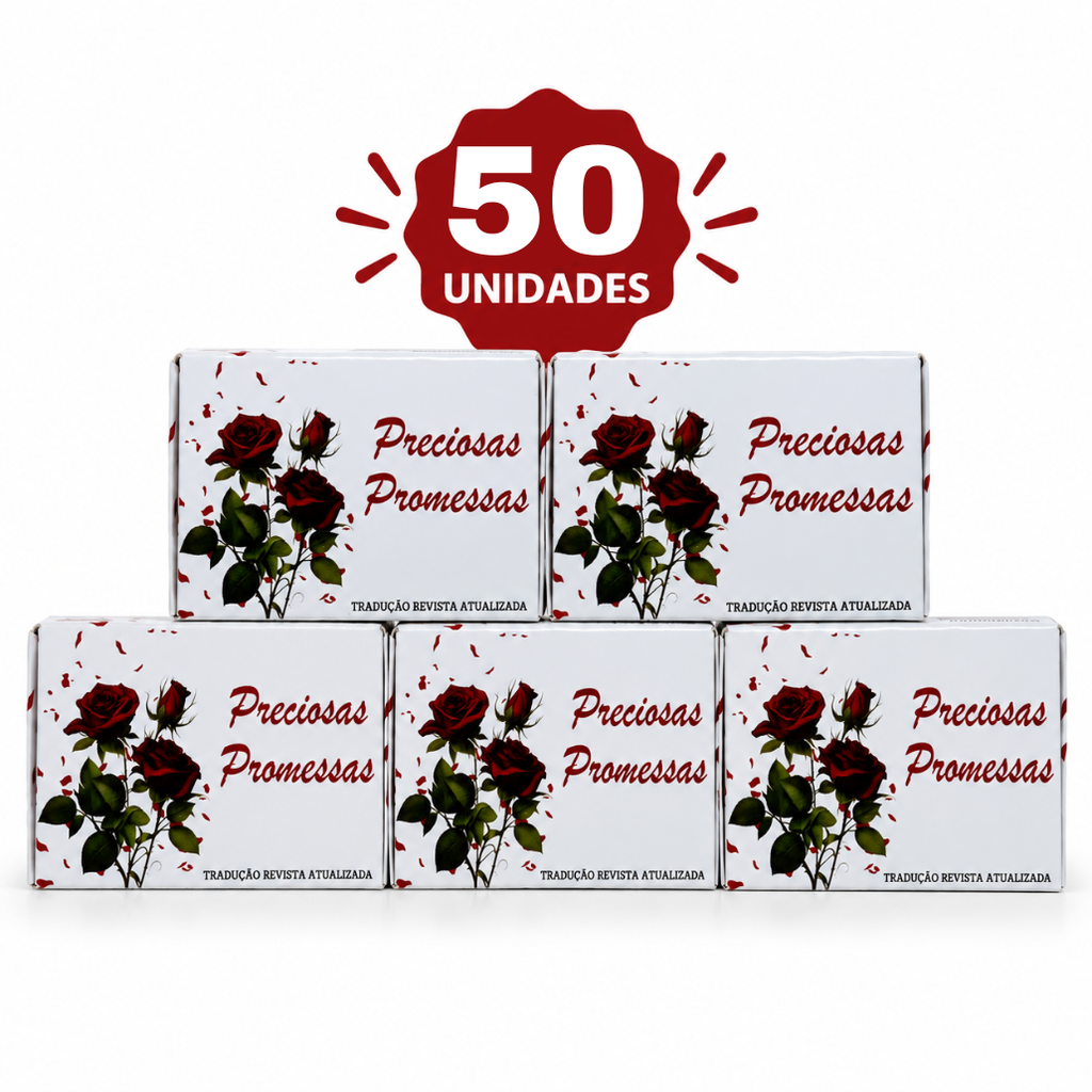 Kit com 50 Uni. de Caixinhas de Promessas Rosa com Mini Versículos Diários Para Lembranças Linguagem & e Presentes ARC