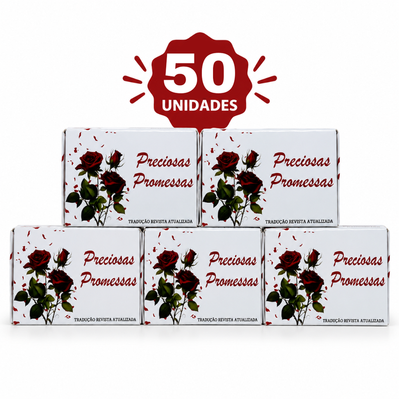 Kit com 50 Uni. de Caixinhas de Promessas Rosa com Mini Versículos Diários Para Lembranças Linguagem & e Presentes ARC
