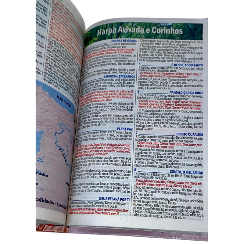 Bíblia Abençoada Por Deus Letra Gigante Capa Flexível Com Harpa e Índice Feminina Arc