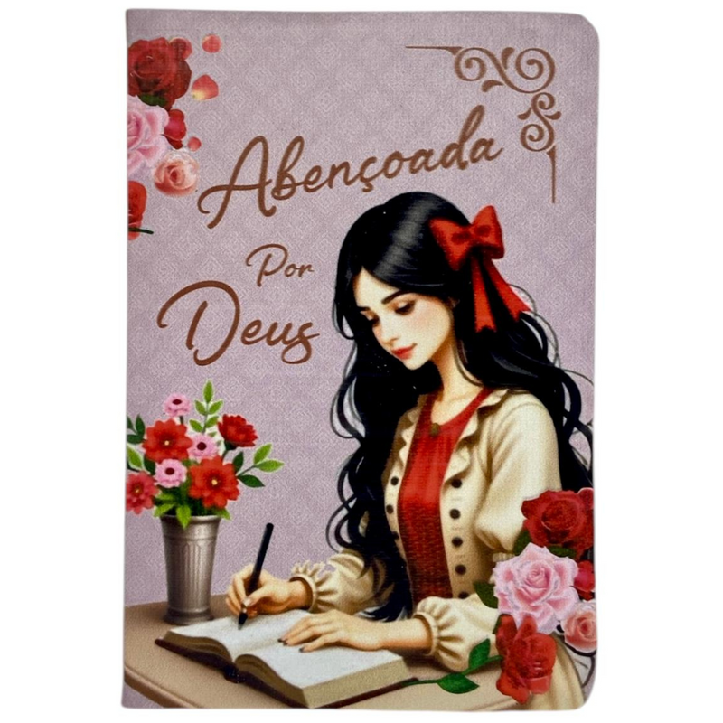 Bíblia Abençoada Por Deus Letra Gigante Capa Flexível Com Harpa e Índice Feminina Arc