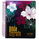 Bíblia Anote Com Espiral Feminina Nvi Para Anotações - Floral Magenta CPP