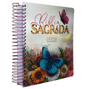 Bíblia Flores e Borboletas Letra Normal Capa Dura Com Espiral e Espaço Anotações Feminina Nvi