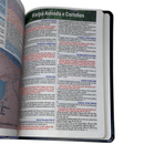 Bíblia Arabesco Café e Preta Letra Gigante Capa Flexível Luxo Pu Com Harpa e Índice Masculina Arc