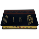 Bíblia Arabesco Café e Preta Letra Gigante Capa Flexível Luxo Pu Com Harpa e Índice Masculina Arc