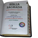 Bíblia Arabesco Café e Preta Letra Gigante Capa Flexível Luxo Pu Com Harpa e Índice Masculina Arc