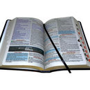 Bíblia Arabesco Café e Preta Letra Gigante Capa Flexível Luxo Pu Com Harpa e Índice Masculina Arc