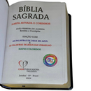 Bíblia Arabesco Café e Preta Letra Gigante Capa Flexível Luxo Pu Com Harpa Masculina Arc