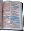 Bíblia Arabesco Café e Preta Letra Gigante Capa Flexível Luxo Pu Com Harpa Masculina Arc