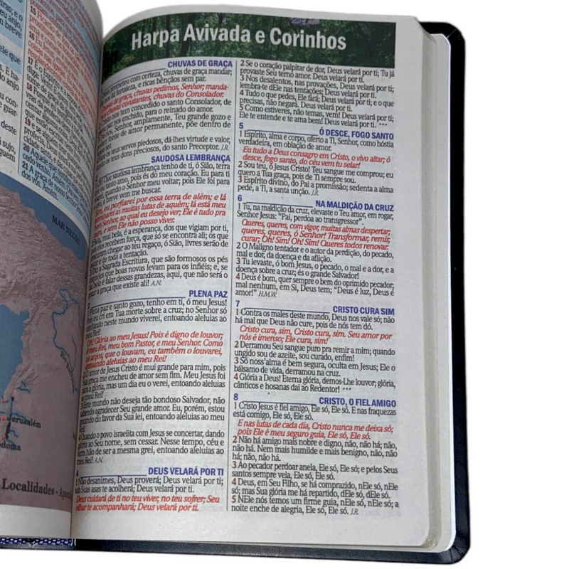 Bíblia Arabesco Café e Preta Letra Gigante Capa Flexível Luxo Pu Com Harpa Masculina Arc