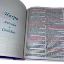 Bíblia Arranjo Floral Roxa Letra Jumbo Capa Dura Com Harpa e Índice Feminina Arc