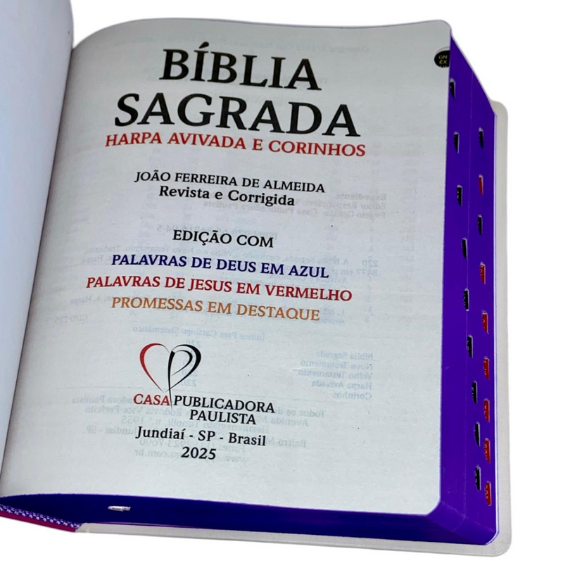 Bíblia Sagrada Letra Jumbo Capa Dura Com Harpa ARC Arranjo Floral Com Capa Protetora e Índice
