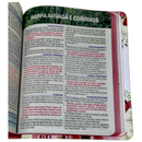 Bíblia Arranjo Flores Letra Grande Capa Dura Com Harpa e Índice Feminina Arc