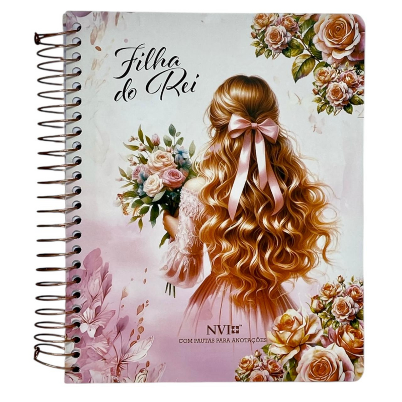Bíblia  Filha Do Rei Letra Normal Capa Dura Com Espiral e Espaço Anotações Feminina Nvi