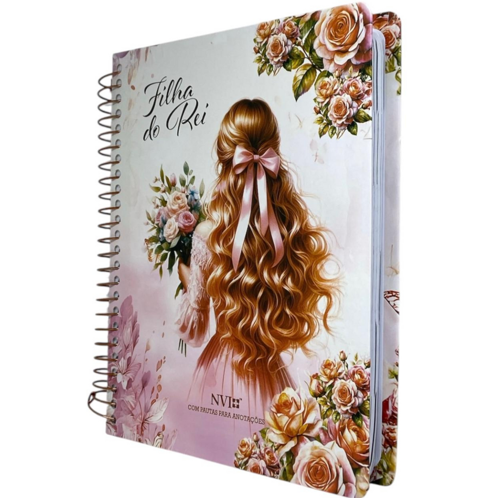 Bíblia  Filha Do Rei Letra Normal Capa Dura Com Espiral e Espaço Anotações Feminina Nvi