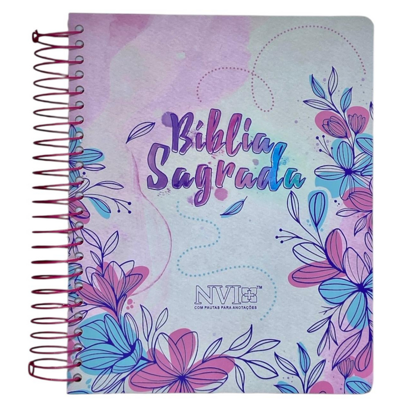 Bíblia Anote Floral Desenho Com Espaço Para Anotação Letra Normal Linguagem NVI