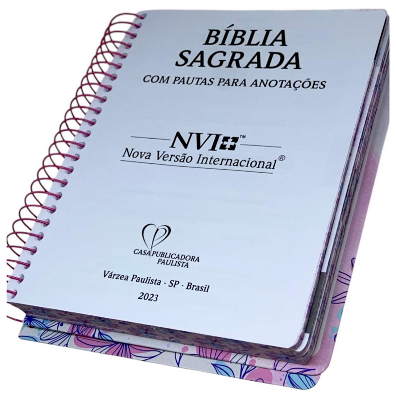 Bíblia Anote Floral Desenho Com Espaço Para Anotação Letra Normal Linguagem NVI