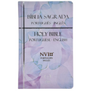 Bíblia Holy Bible Bilingue Lilás Letra Gigante Capa Dura Feminina Nvi - Português e Inglês