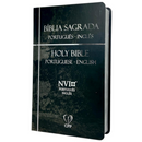 Bíblia Holy Bible Bilingue Preta Letra Gigante Capa Dura Masculina Nvi - Português e Inglês
