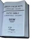 Bíblia Holy Bible Bilingue Preta Letra Gigante Capa Dura Masculina Nvi - Português e Inglês