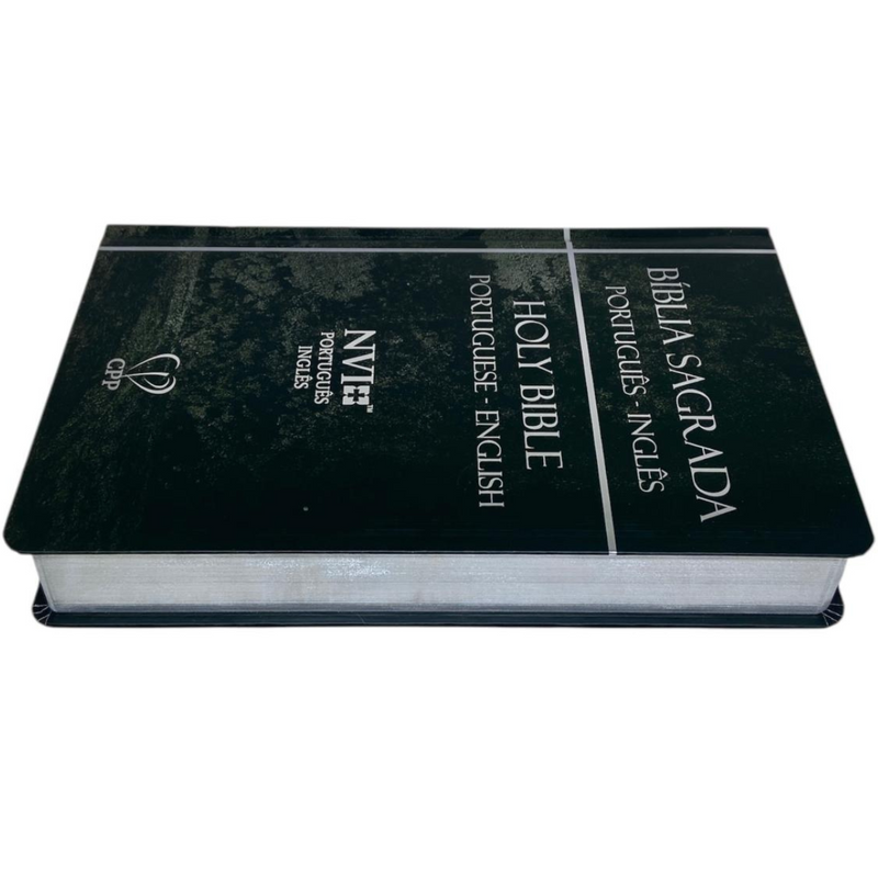 Bíblia Holy Bible Bilingue Preta Letra Gigante Capa Dura Masculina Nvi - Português e Inglês