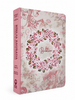 Bíblia Circulo Floral Rosa Letra Gigante Com Índice Capa Flexível Com Harpa Feminina Arc
