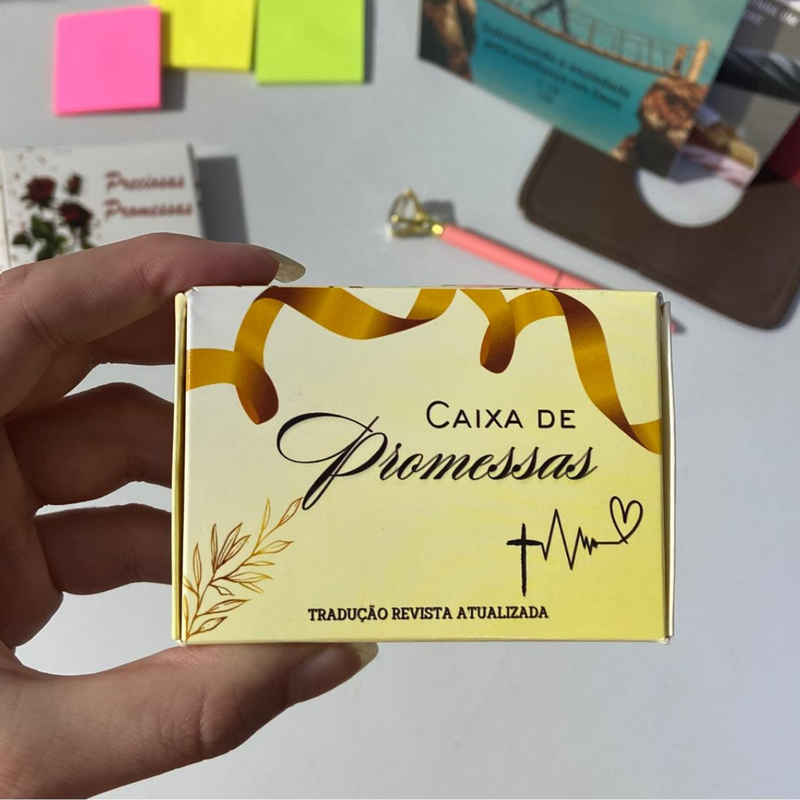 Caixinha de Promessas Para Lembrancinha - Modelo Amarelo