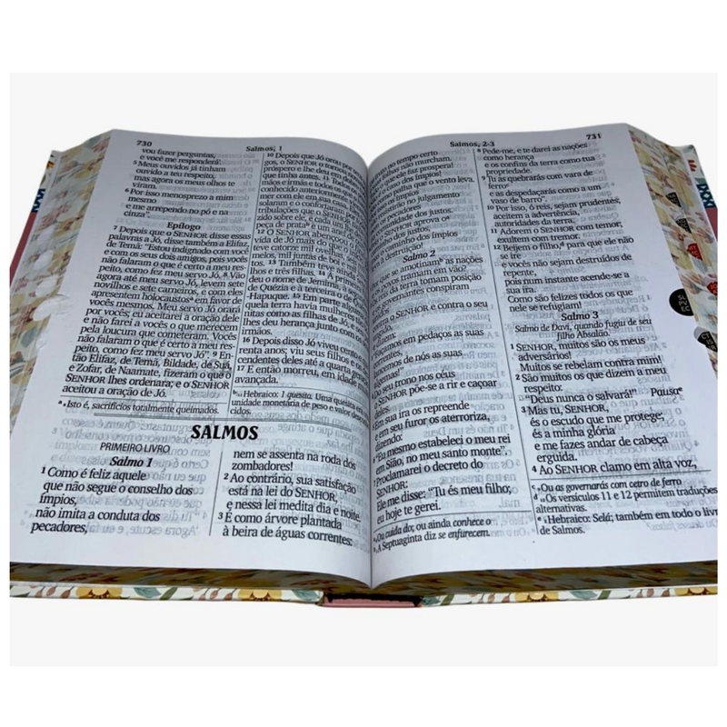 Bíblia Coração Floral Letra Jumbo Capa Dura Com Índice Feminina Nvi