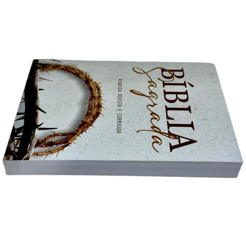 Bíblia Coroa De Espinhos Letra Gigante Capa Brochura Com Harpa Masculina e Feminina Arc