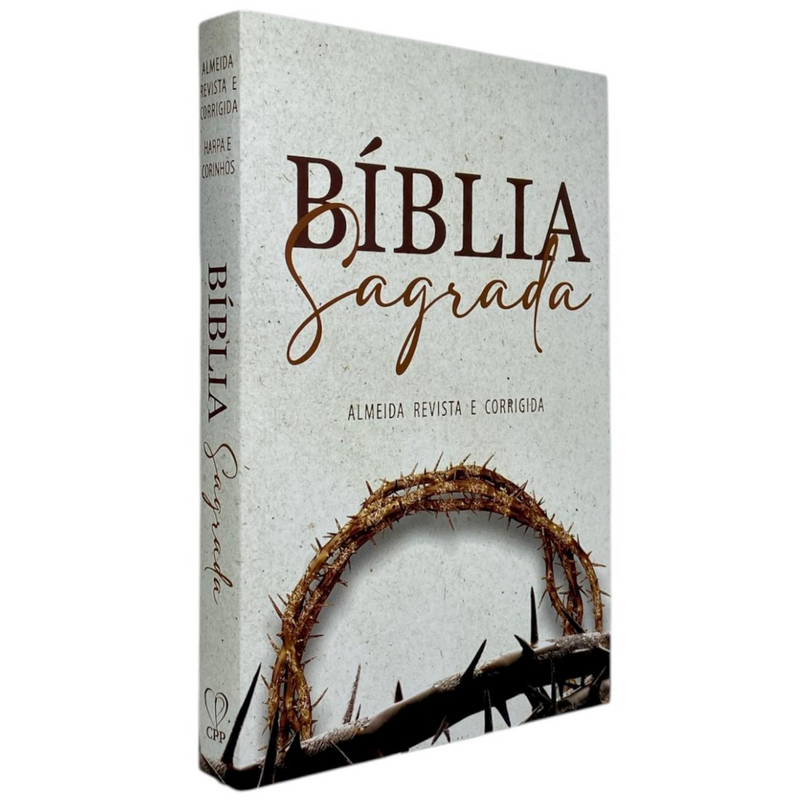 Bíblia Coroa De Espinhos Letra Gigante Capa Brochura Com Harpa Masculina e Feminina Arc