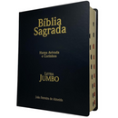 Bíblia Cor Preta Trigo Letra Jumbo Capa Dura Com Harpa e Índice Masculina Arc