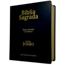 Bíblia Cor Preta Trigo Letra Jumbo Capa Dura Com Harpa Masculina Arc