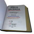 Bíblia Cor Preta Trigo Letra Jumbo Capa Dura Com Harpa Masculina Arc